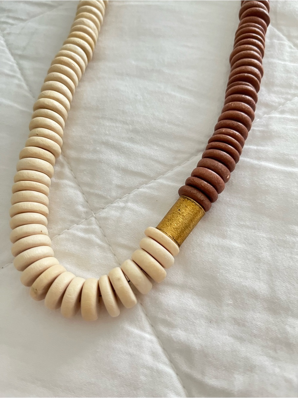 Bead Necklace with Gold Accent 20”